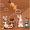 Bonecas 2 Pcs Simulação Princesa Brinquedo Mini Bonito Dormir Bebê Série Boneca Animal Dos Desenhos Animados Para Crianças Kawaii Presente 231016