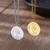 Pendant Necklaces Stainless Steel Sleep Moon For Women Men Gold Plated Pendants Necklace Lucky Night Jewelry Couple Birthday Gift 2023