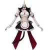 Anime Nekopara Cosplay Costume Maid Dress Game Chocola Vanilla Cat Neko Girl Racing Long Tail Women Outfits