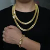 Moda hip hop erkek kolye zinciri altın dolu kaldırım küba uzun kolye bağlantı erkekler cezalandırır erkek kadın collier takı 61cm 71cm216u