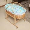 Berços berços 0-20 meses berço cama de vime cesta de dormir portátil carro cesta de mão recém-nascido cama de vime pequeno shakerL231016