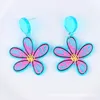 Dangle Earrings Summer Cartoon Cute Flower Love Pendant For Women Fashion Simple Acrylic Sunflower Eardrop Jewelry Accessories Gift