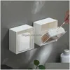 Storage Boxes Bins Plastic Wall Mounted Dustproof Bathroom Organizer For Cotton Bs Makeup Adhesive Small Jewelry Holder Box Drop D Dhukm