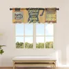 Curtain Coffee Bean Poster Short Sheer Window Tulle Curtains For Kitchen Bedroom Home Decor Small Voile Drapes