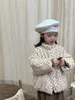 Piumino in cotone per ragazze coreane Fiori frammentati Stagione invernale Peluche Ispessimento Abbigliamento per bambini Bambino caldo