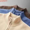 Herenmix LHZSYY Kasjmier gebreid vest Middelbare leeftijd Opstaande kraag Zip-up jas 100 Pure Herfst Winter Dikke trui Herenjas 231016