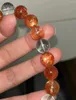 Strand Natuurlijke Groen Oranje Zonnesteen Aardbei Kwarts Beryl Armband 10.2mm Arusha Clear Ronde Kralen Vrouwen Bangle