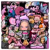 50pcs/lot Lovely Waterproof Stickers Small Fresh Graffiti Pink Stickers for Car Phone Cases Luggage Cases Laptops