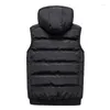 Men's Vests Jacket Hooded Fashion Urban Stand-up Soft Classic Vest Winter Youth Clothing Cotton Warm Casual Collar Cardigan
