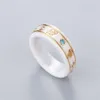 Ceramic Cluster Band Rings bague anillos for mens and women engagement wedding couple jewelry lover gift248d