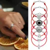 Slovehoony S925 Luxury Jewelry Rope String Rings with Crystal Zircon White Stones Black Stones for Fashion Girls