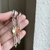 Dingle örhängen stam lång vridna metall hänge släpp etniska smycken silver färg orange oval sten för kvinnor