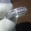 2017 neue Frauen Mode Voll Runde Diamonique zirkon 925 Sterling silber, Verlobung, hochzeit band ring für frauen schmuck Größe 5-10296W