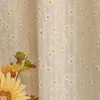 Gardin beige daisy broderi rufsed spets för dörr kök prinsessan stil halvt blackout fönster draperar sovrum vardagsrummet