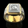 14 K Gold White Diamond Ring For Men Fashion Bijoux Femme Jewellery Natural Gemstones Bague Homme 2 Carat Diamond Ring Mannes 2106258i