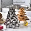 베이킹 몰드 쿠키 커터 모양 | 크리스마스 음식 등급 눈송이 우표 곰팡이 주방 도구 10pcs diy 재사용 가능한 m
