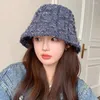 Berets estilo coreano chapéu de pescador elegante inverno na moda rebarba borda guarnição cúpula balde para acessórios de moda