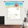 Curtain Christmas Beach Starfish Cap Small Window Tulle Sheer Short Bedroom Living Room Home Decor Voile Drapes