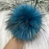 Berets 6 '' Peacock Blue Color Pompom For Furt to Stanowa Hats Kreki Bieku Naturalne pompie wielokolorowe duże szop pracz