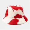 Plush Fisherman Hat for Women's Autumn and Winter Fashion Geometric Printing Warm and Cold Resistant Basin Hat GC2387