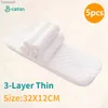 Fraldas de pano 10pcs / 5pcs Fraldas reutilizáveis para bebês Fraldas de algodão ecológicas laváveis Fraldas de pano de 3/6 camadas para crianças absorventes respiráveisL231016