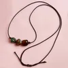 Pendanthalsband Bohemian Multi Color Agate Necklace For Women Rope Chain Handgjorda Fashion Jewelry Natural Stone Statement Neckalce