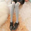Sokken Kousen Warme Lange Katoenen Kous Kaii Lolita Dij Hoge voor Vrouwen Gestreepte Warme Dij Hoge Koreaanse Mode Over KnieL231016