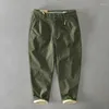 Męskie spodnie 2023 Zimowe flacee męskie bawełniane solidne luźne swobodne safari w stylu safari kieszenia khaki armia zielona robota spodni 28-38