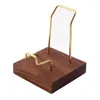 Jewelry Pouches Walnut Display Stand Mineral Easel Holder For Coral Geodes Rock Agate Small Collectibles211l