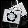2022 Bling Crystal Camellia Car Key Case Shiny Keychain Holder Bag Diamond Accessories Interior For Woman Girls Drop Delivery