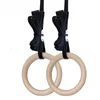 Gymnastic Rings Wooden 28/32MM Fitness Gymnastics Rings with Adjustable Cam Buckle Straps Fitness Home Gym Equipment Strength Training Equipment 231016