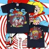 T-shirt da uomo 2023 Estate puro cotone alla moda di marca Tops Anime Star allentato a maniche corte da uomo American Street Casual coppia T-shirt oversize