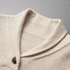 Maglioni da uomo invernali da uomo spesso CAPRA CASHMERE pullover lavorato a maglia morbidi e caldi maglioni a maniche lunghe tinta unita abiti maschili