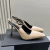 Elegante Slingbacks Mulheres Sandálias De Couro Genuíno Tornozelo Fivela Dedo Do Pé Quadrado Envoltório Sapatos De Designer De Luxo 10 cm De Salto Alto Novo Stiletto Vestido De Festa Sapatos