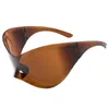 Okulary przeciwsłoneczne duże y2k jedno kawałek bez krawędzi dla mężczyzn steampunk owijaj się wokół mody okularów słonecznych