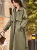 Trenchs Femme Trench Coat pour femmes 2023 hiver automne solide revers double boutonnage Long pardessus hauts coupe-vent femmes vêtements vestes WarmL231113