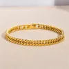 Chain ZORCVENS New Fashion Cuban Link Bracelet for Men and Women Gold Color Stainless Steel Wristband Jewelry Gifts 231016