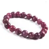 Strand 2023 Nwely Genuine Natural Red Gem Stone Faced Round Bead Stretch Crystal Lady Fashion Bracelets 10mm Women