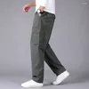 Pantalon pour hommes Homme Cargo Baggy Coton Casual Large Grande Taille Noir Pantalons Mode Coréenne 2023 Gris Pantalon Droit