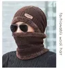 Écharpes Chapeau tricoté Écharpe Intégrée Automne Hiver Chaud Couvre-cou Hommes Femmes Couvre-chef Cyclisme En Peluche Résistant Au Froid Masque Facial