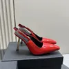 Elegante Slingbacks Mulheres Sandálias De Couro Genuíno Tornozelo Fivela Dedo Do Pé Quadrado Envoltório Sapatos De Designer De Luxo 10 cm De Salto Alto Novo Stiletto Vestido De Festa Sapatos