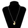 Pendant Necklaces Vintage Gold Color Plated Chunky Dome Drop For Women Fashion Glossy Thick Teardrop Necklace Jewelry Gift Wholesale