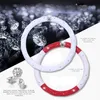 Steering Wheel Covers Leather Universal Car Steering-wheel Cover 38CM Diamond Blingbling Auto Steering Car Wheel Cover Woman Car-styling Accessories Q231016