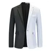 Men's Suits Men Stylish Red Black Patchwork Blazer Suit Jacket Brand Notched Lapel One Button Dinner Party Casual Tops