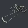 Ny designad Titanium Steel Jewelry Bullet Head Gear Armband Women's Rivet Chain Necklace Ring Designer Jewelry Cart-02
