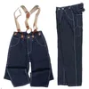 Herrenhose, weites Bein, gestreift, Denim-Overall, Hose, Outdoor, Radfahren, Motorrad, Jeans, Overall, lockerer Overall