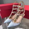 zwart Beroemde zomermerken Dames Sandalen Schoenen Hoge hak sandalen Lakleer Zwart Dame Gladiator Sandalias Feestjurk Schoenen sandaal ontwerper