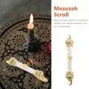 Tenda Bibbia Corona Scorrimento Hannukah Regali Decorazione di nozze vintage Targa Porta di casa ebraica Mezuzah Decorazione donna in metallo