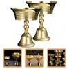 Portacandele 2 pezzi Luci da tè dorate Portalampada in ottone Ghee Bastone Tazza di olio Decori per altare Sala Rame