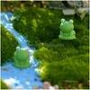 Garden Decorations 10Pcs Mini Blue Eyes Frog Terrarium Figurines Fairy Miniatures Miniaturas Para Jardins Resin Craft Bonsai Home Dr Dhpic